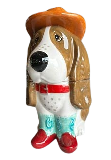 Dog with Blue Cowboy Boots