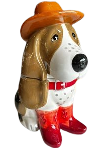 Dog with Red Cowboy Boots